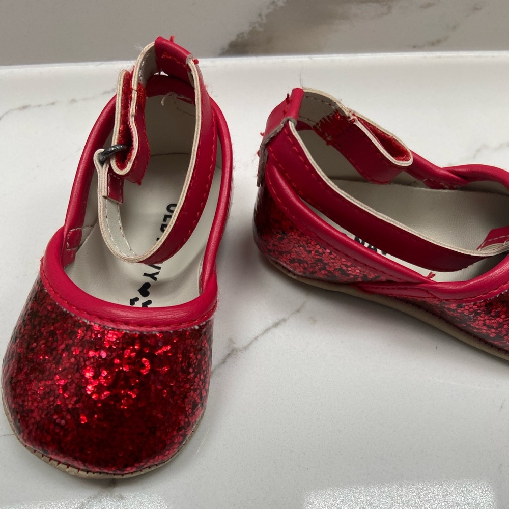 Newborn Red Sparkle Flats Old Navy